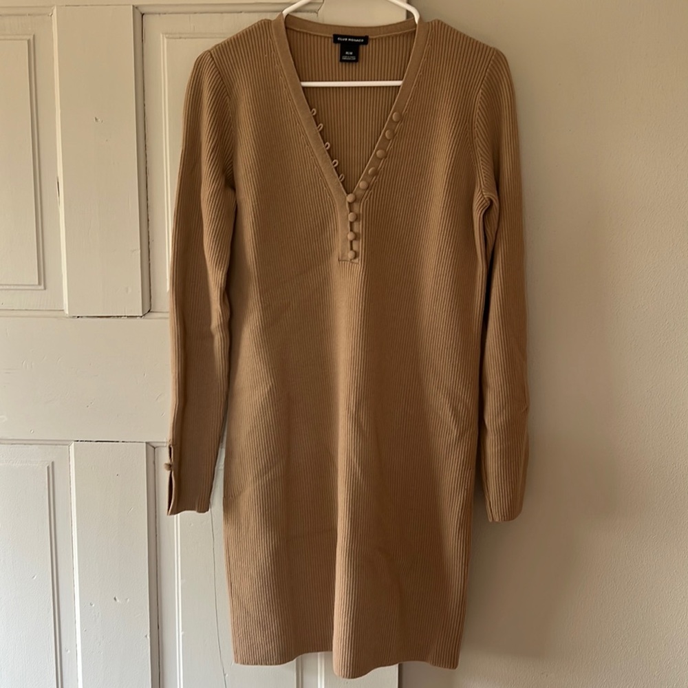 Club Monaco Tan Long Sleeve Dress